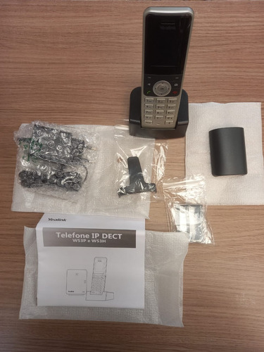 Kit W53p Telef Ip Dect Sem Fio De Entrada + Antena Wifi W53h