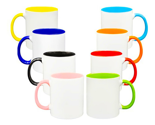 Taza Sublimación Con Interior Y Asa De Color | 15 Piezas