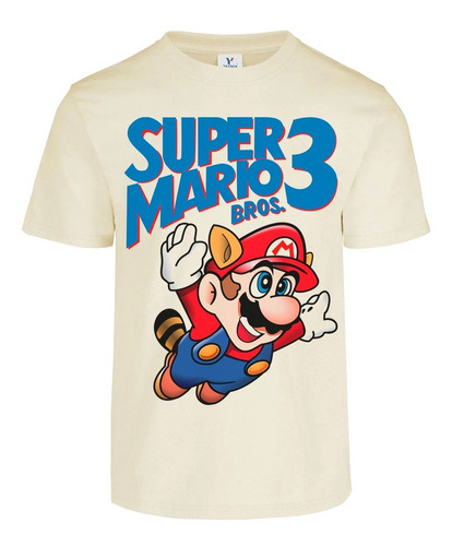 Playera Mario Bros 3 Mario Mapache Portada Nes 