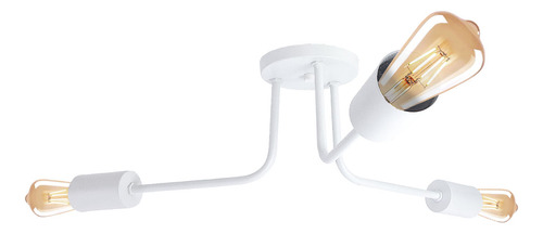 Lampara Araña Techo Sol 3 Luces Deco Moderno Brazos Una Curva Blanco Gioluce