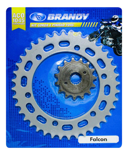 Kit Coroa E Pinhão Honda Nx 400 Falcon Aço 1045 Brandy