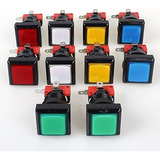 Eg Inicia 10x Arcade Square Shape Led Boton Iluminado Con Mi