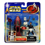 Star Wars Saga Blue Clone Trooper & Speeder Bike