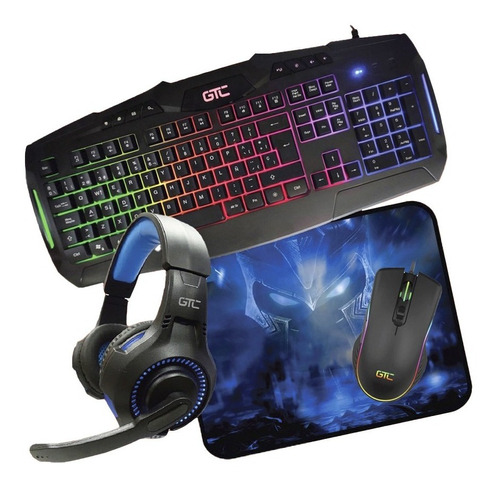 Combo Gamer | Audífono + Teclado+ Audífono + Mousepad