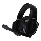 Headset Gamer Fone P2 C/ Microfone Ps3 Ps4 Led Kimaster K600 Cor Preto