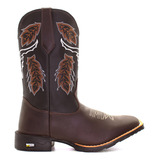 Bota Botina Texana Country Masculina Couro Rodeio Barretos