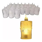 24 Velas Led Decorativas Lagrimas Transparentes Boda Fiesta