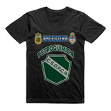 Remera Infantil Negra Petroquimica Comodoro Rivadavia