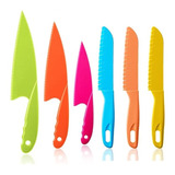 Cuchillos Cocina 6 Unidades Aptos Para Niños Colores Al Azar