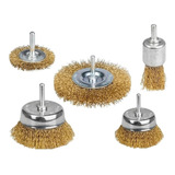 Set Cepillos Para Taladro Kit 5 Piezas Madera Metal Copa 