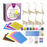 Pinwheel Crafts Juego De Mini Lienzo Y Caballete, Kit De Pin