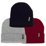 Pack 3x2 Gorros De Lana Beanie - Reckless - Negro, Burdeo Y 