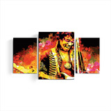 Cuadro Triptico Decorativo Dibujo Jimi Hendrix Tic Time Deco