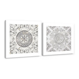 Set 2 Cuadros Canvas Minimalistas Mandalas Zen Modernos Montados En Bastidor De Madera Estilo Galeria