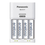 Carregador Panasonic Eneloop 4 Pilhas Aa Mod Bq-cc17 - U.s.a