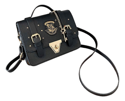 Bolsa Mariconera Cross Body Mujer Harry Potter Con Asa Negra