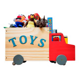 Caixa De Brinquedos , Baú Organizador De Madeira, Truck Toys