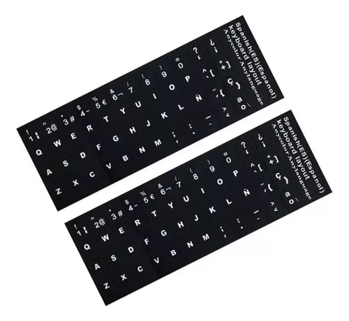 Etiquetas Pegatinas Stickers Para Teclado En Español Negro