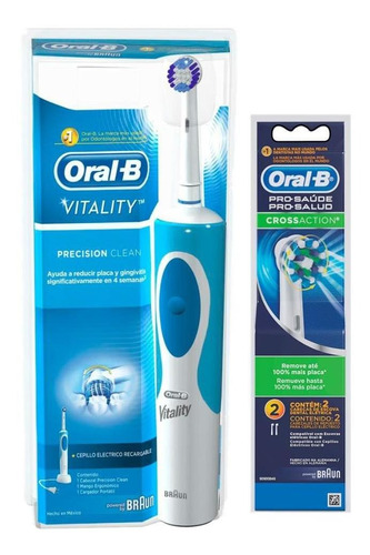 Escova Elétrica Oral-b Vitality 220v + Refil Com 2 Unidades