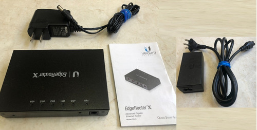 Roteador Ubiquiti Edgerouter X Er-x Preto + Fonte Poe Usados