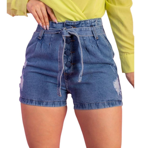 Shorts Jeans Feminino Mom Cintura Alta Lançamento