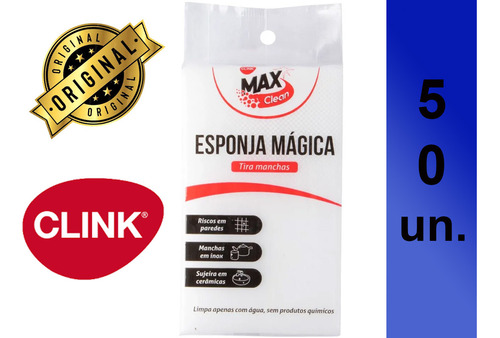 Kit 50 Esponja Mágica Bucha Melamina Multiuso Limpa Mancha