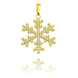 Pingente Floco De Neve Cravejado Ouro 24k Banhado Atacado