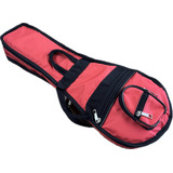 Funda Ukelele Soprano Roja Acolchada Bolsillos Impermeable