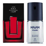 Avon Black Essential Deo Colônia 100 Ml + Kaiak Deo Corporal Natura 100ml Kit 2 Perfumes