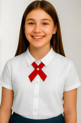 Corbatin Cruzado Escolar Uniforme Niña Mujer Varios Colores