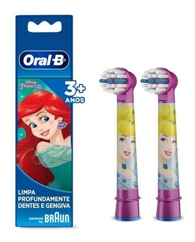 Refil Escova Dental Eletrica Infantil Princesas C/ 2 Unid