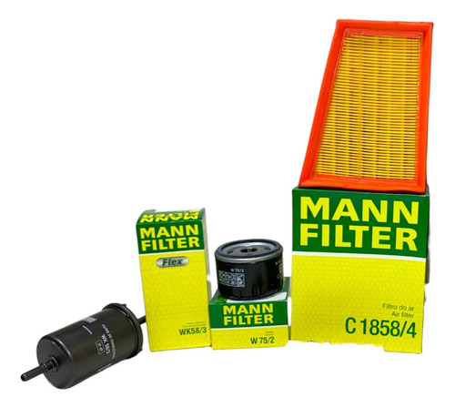 Kit Filtros Logan Platina Clio 1.6 Mann  Aire Aceite Gasoli 