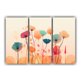 3 Canvas Conceptual Tulipán Gama De Colores 90x60cm