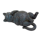 Diseño Toscano Juguetón Estatua De Gato, Piedra Gris