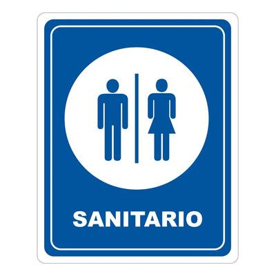 Señalamiento Letrero Sanitario Mixto 20x25 Cm | Meses sin interés
