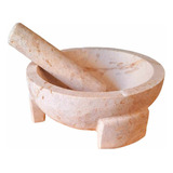 Molcajete Blanco, Artesanal, Piedra Crema Maya 20cm