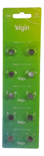 Bateria Alcalina 1.5v Lr41 10 Unidades Elgin