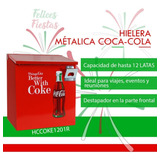  Hielera Metálica De Coca Cola Roja Para 12 Latas 