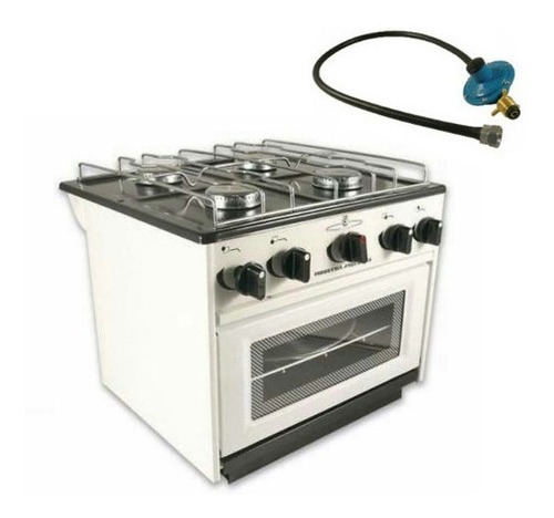 Anafe Cocina Con Horno 4 Hornallas + Regulador C/manguera