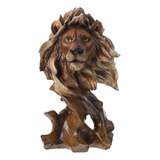 Estante De Imitación De Estatua De León Con Cabeza De Animal