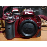  Nikon D5200 Dslr Color  Rojo Con Accesorios