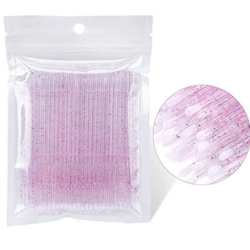 Microbrush Microescova Bastonete Com Pontas Finas Com 100 Cor Rosa