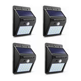 Lampara Led Solar Reflector Exterior Jardin Sensor Luz 4 Pzs