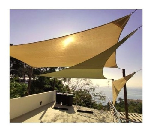 Toldo Vela Sombra 95% Malla Hdpe Cuadrado 3x4 Beige