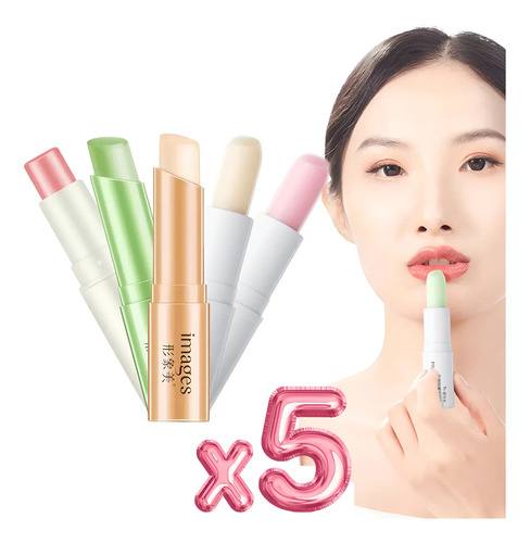 Bálsamo Labial Nutritivo Lipstick Suave Hidratante Aroma 5pz