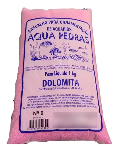 Cascalho Dolomita Rosa Nº 0 1kg P/ Aquário Ornamental