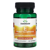 Vitamina E Swanson Tocoferoles Mixtos 200ui 100c Antioxidant