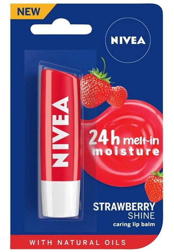 Nivea Lip Care Fruity Shine Fresa, 0.17 oz