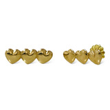 Aros Triple Corazón Oro 18 Kilates (18k)