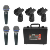 Kit 3 Microfone Dinamico Mxt Tipo Beta Sm58 Profissional Nfe